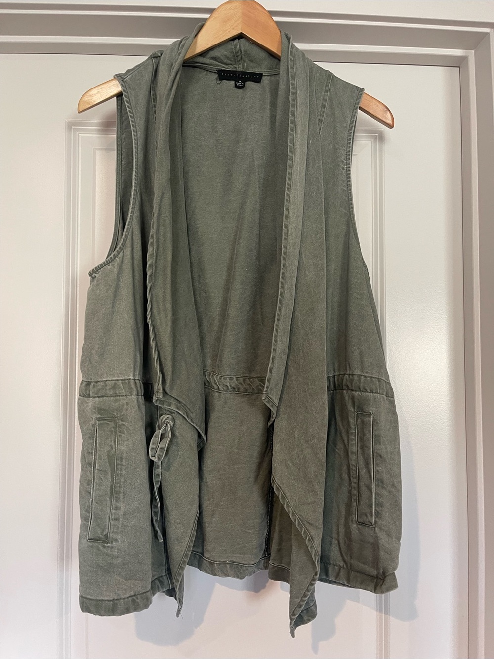 Jane and Delancey Olive Green Draped Utility Vest